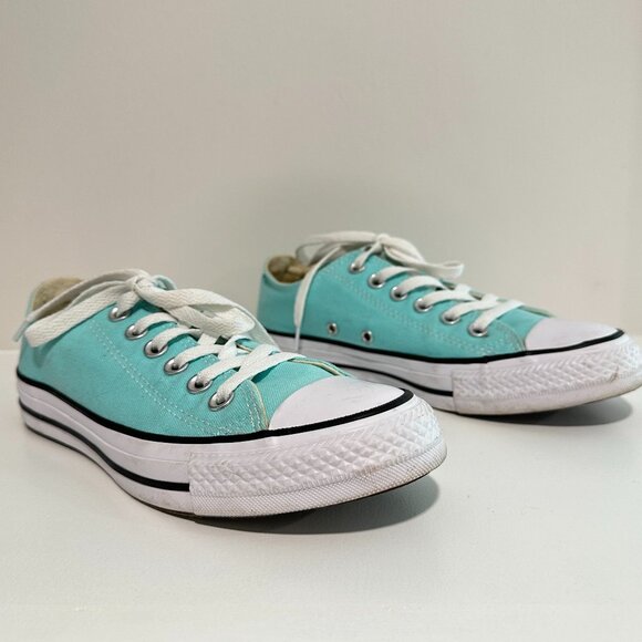 Converse Chuck Taylor All Star Low Top Sneakers Mint Green Womens Size 7 Mens 8 - Picture 1 of 11